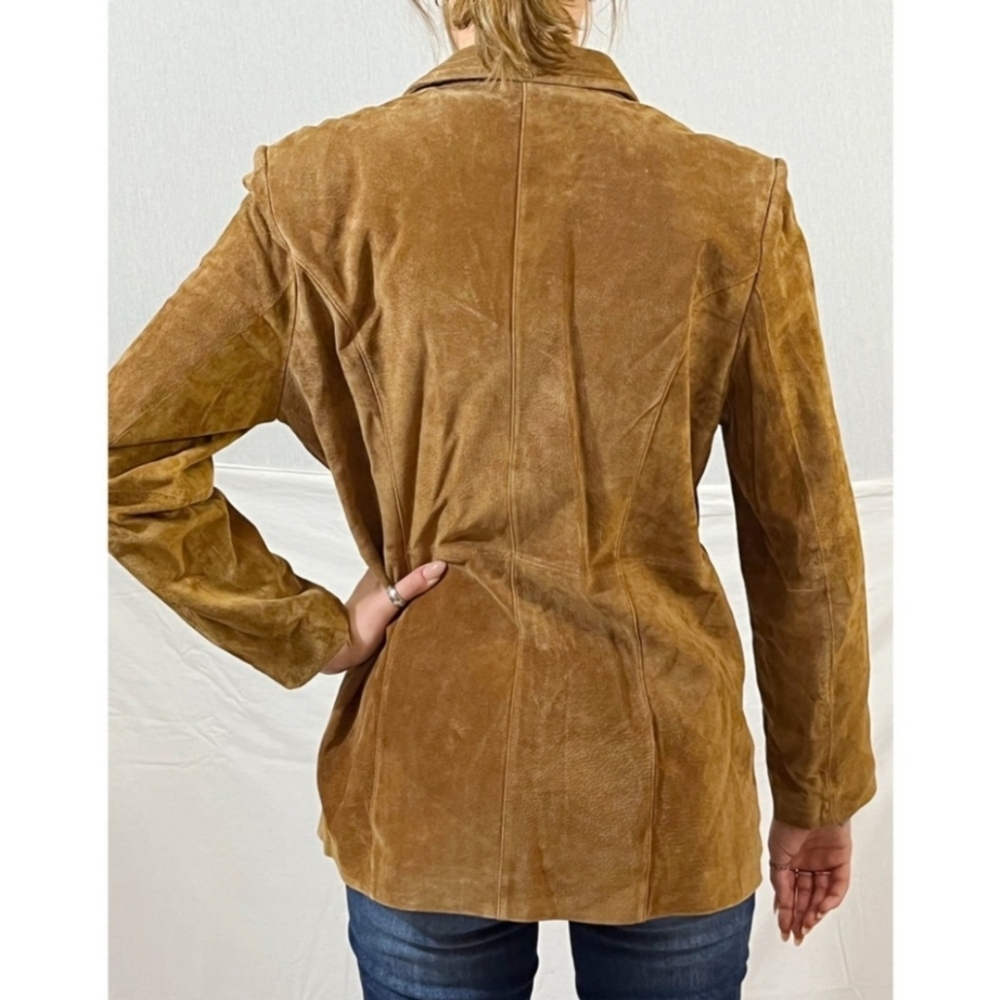 Vintage St. John's Bay Washable Suede Jacket Coat Brown Leather Women's Medium M - Picture 2 of 12